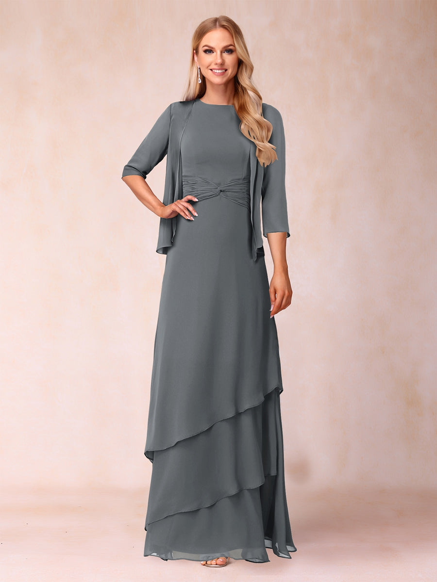 Cressida Fern Grey front view mother of the bride dress