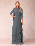 Cressida Fern Grey front view mother of the bride dress