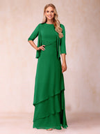 Cressida Fern Forest Green front view mother of the bride dress