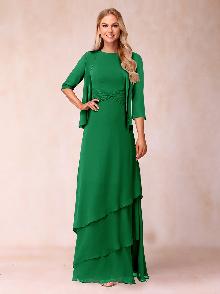 Cressida Fern Forest Green front view mother of the bride dress