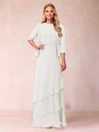 Cressida Fern Ivory back view mother of the bride dress