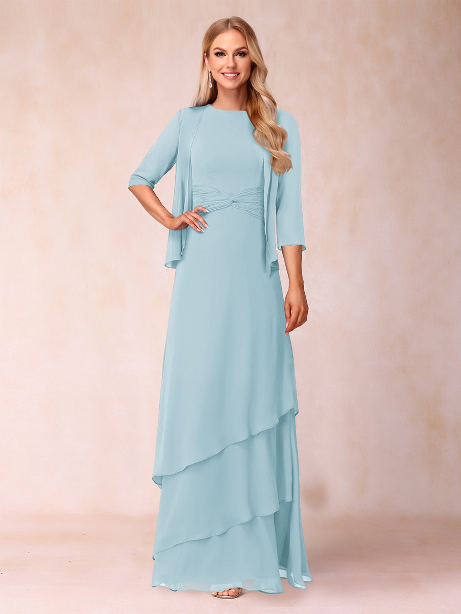 Cressida Fern Sky Blue side view mother of the bride dress