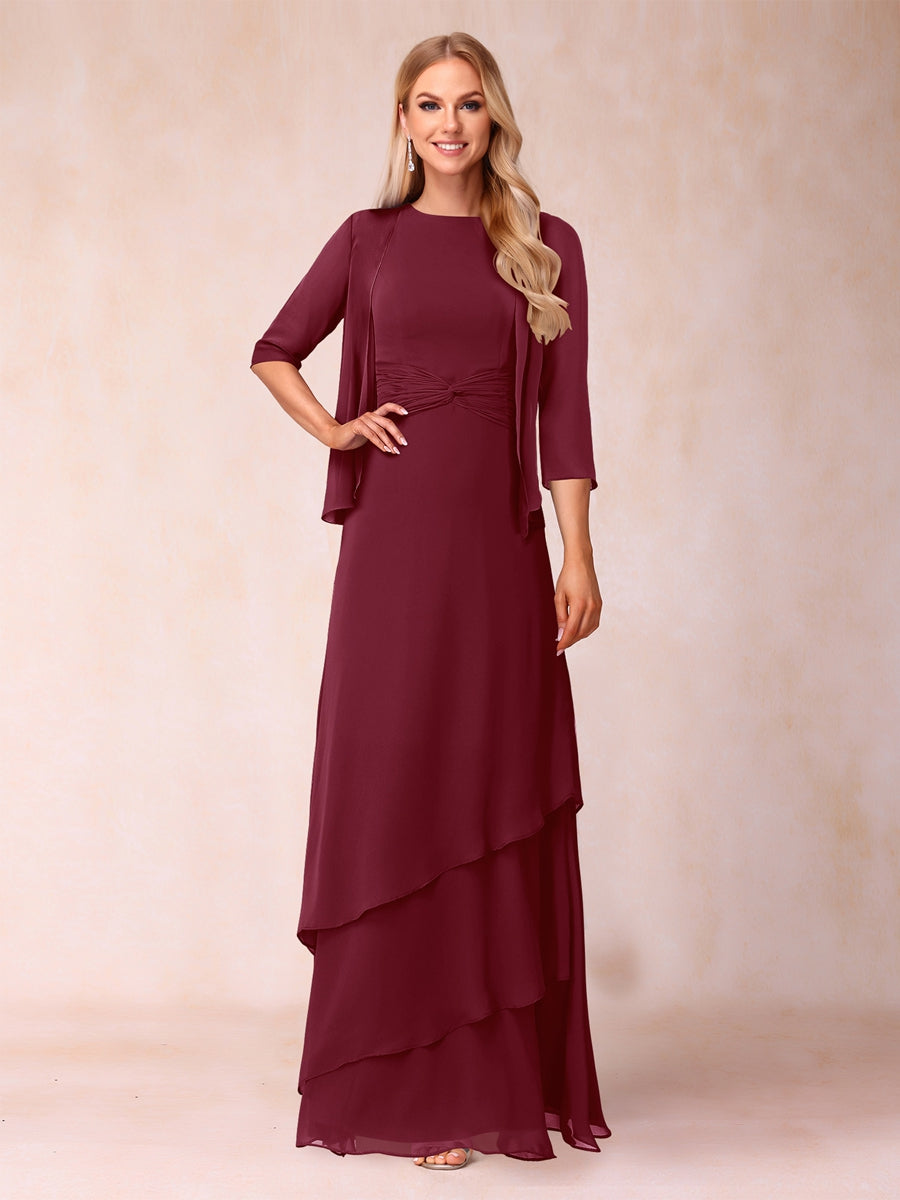 Cressida Fern Burgundy front view mother of the bride dress