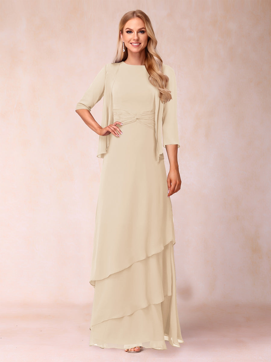 Cressida Fern Champagne back view mother of the bride dress
