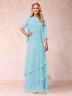 Cressida Fern Sky Blue back view mother of the bride dress