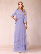 Cressida Fern Lilac back view mother of the bride dress