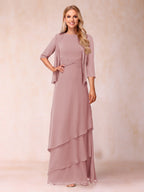 Cressida Fern Mauve front view mother of the bride dress