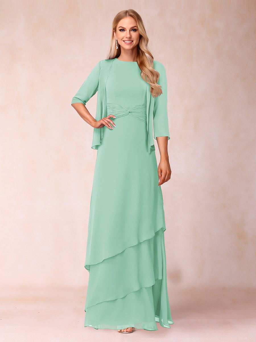 Cressida Fern Mint Green front view mother of the bride dress