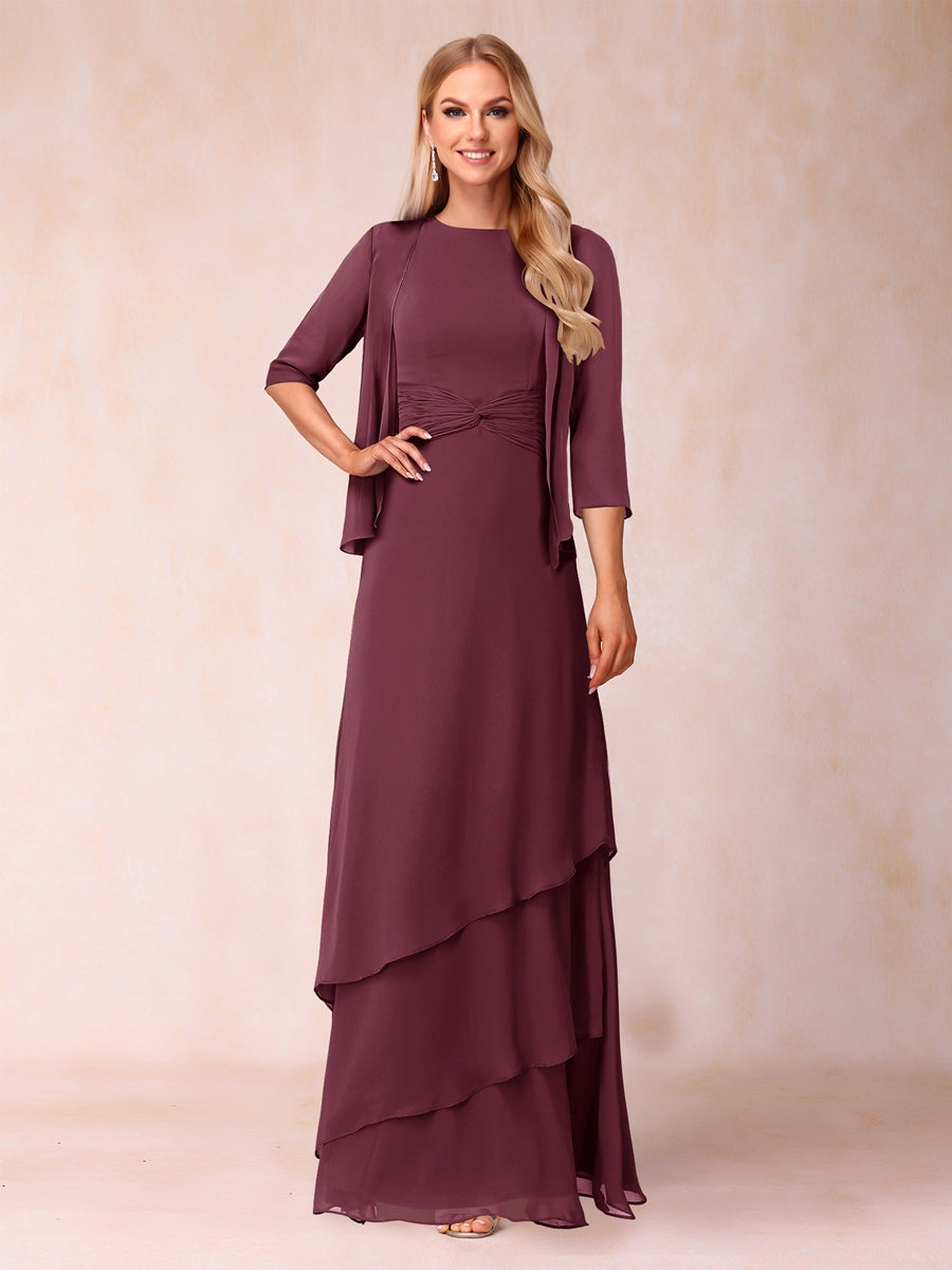 Cressida Fern Plum front view mother of the bride dress