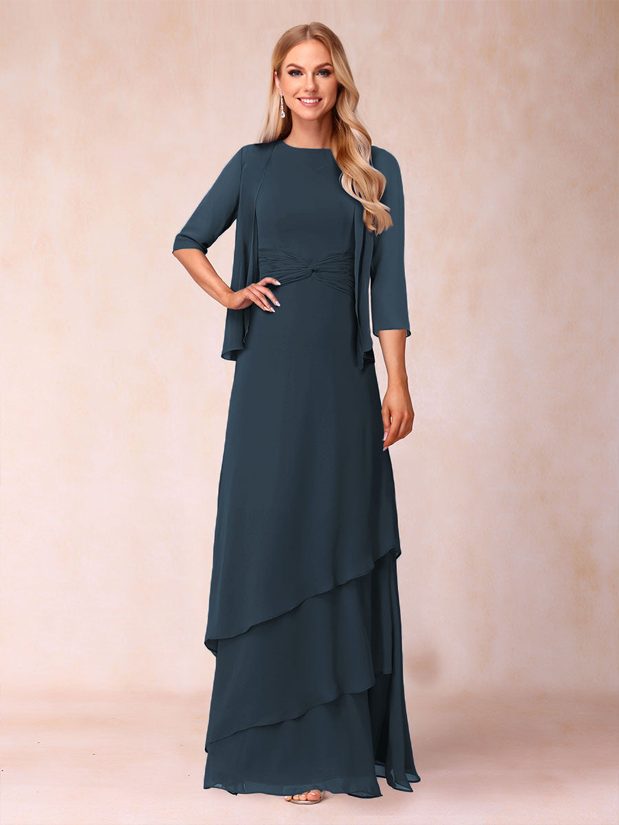 Cressida Fern Navy Blue front view mother of the bride dress