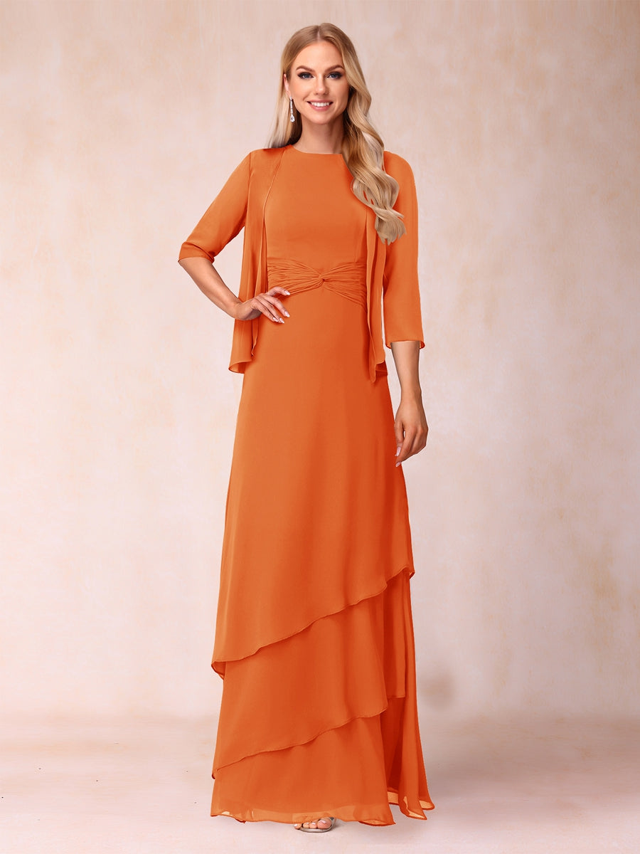 Cressida Fern Orange front view mother of the bride dress
