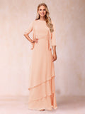 Cressida Fern Peach front view mother of the bride dress