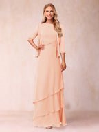 Cressida Fern Peach front view mother of the bride dress