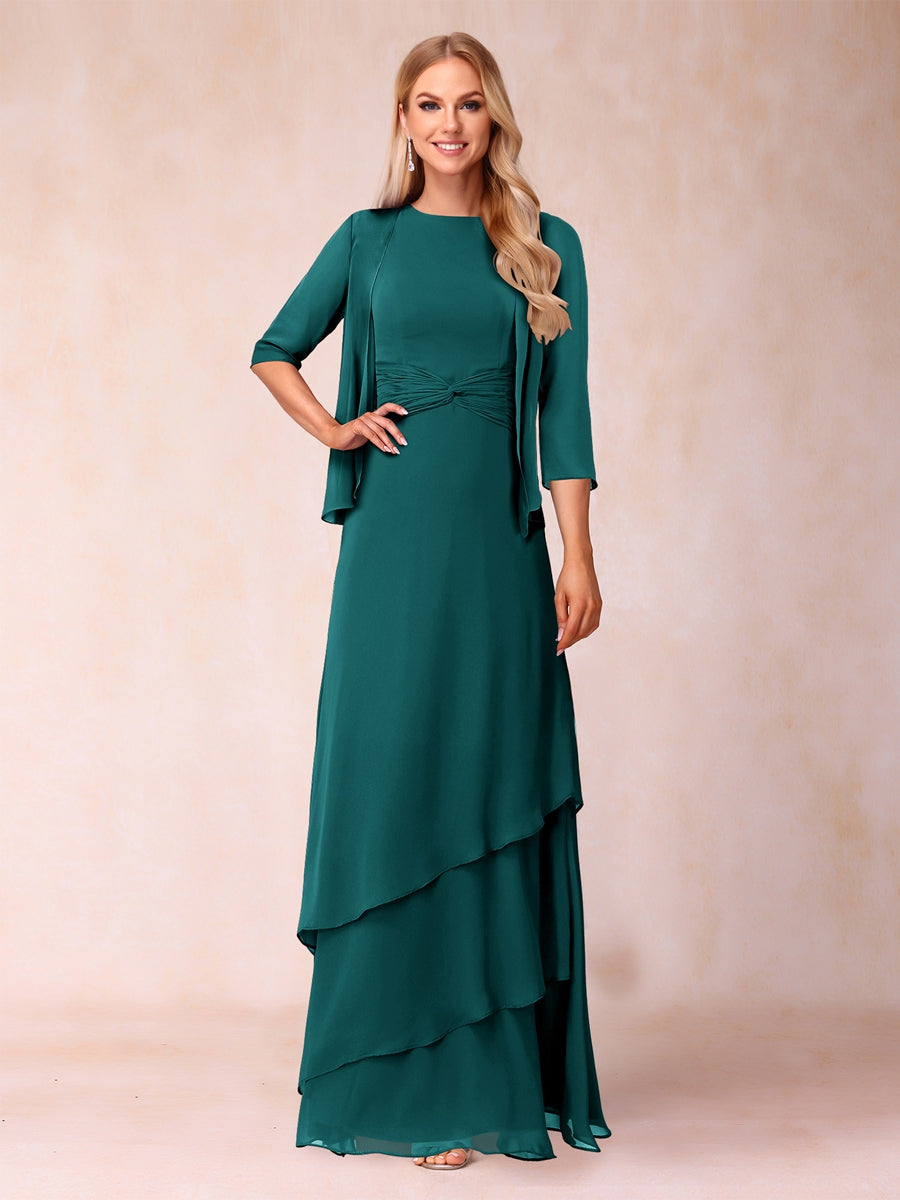 Cressida Fern Peacock front view mother of the bride dress
