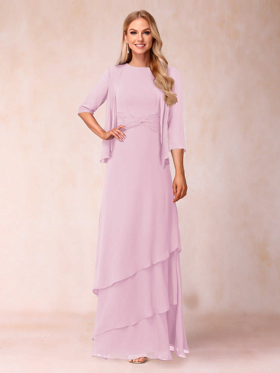 Cressida Fern Rose Pink front view mother of the bride dress