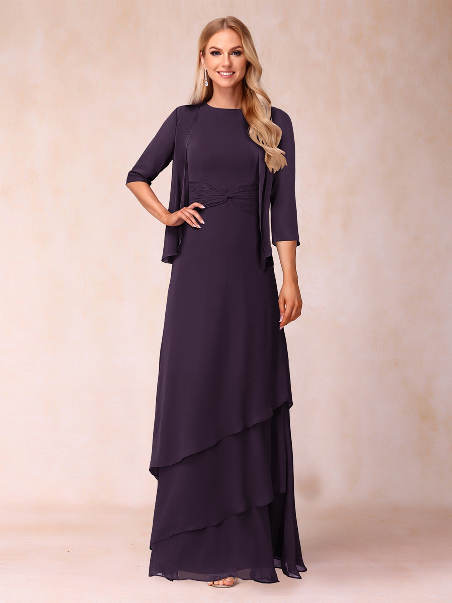 Cressida Fern Plum back view mother of the bride dress