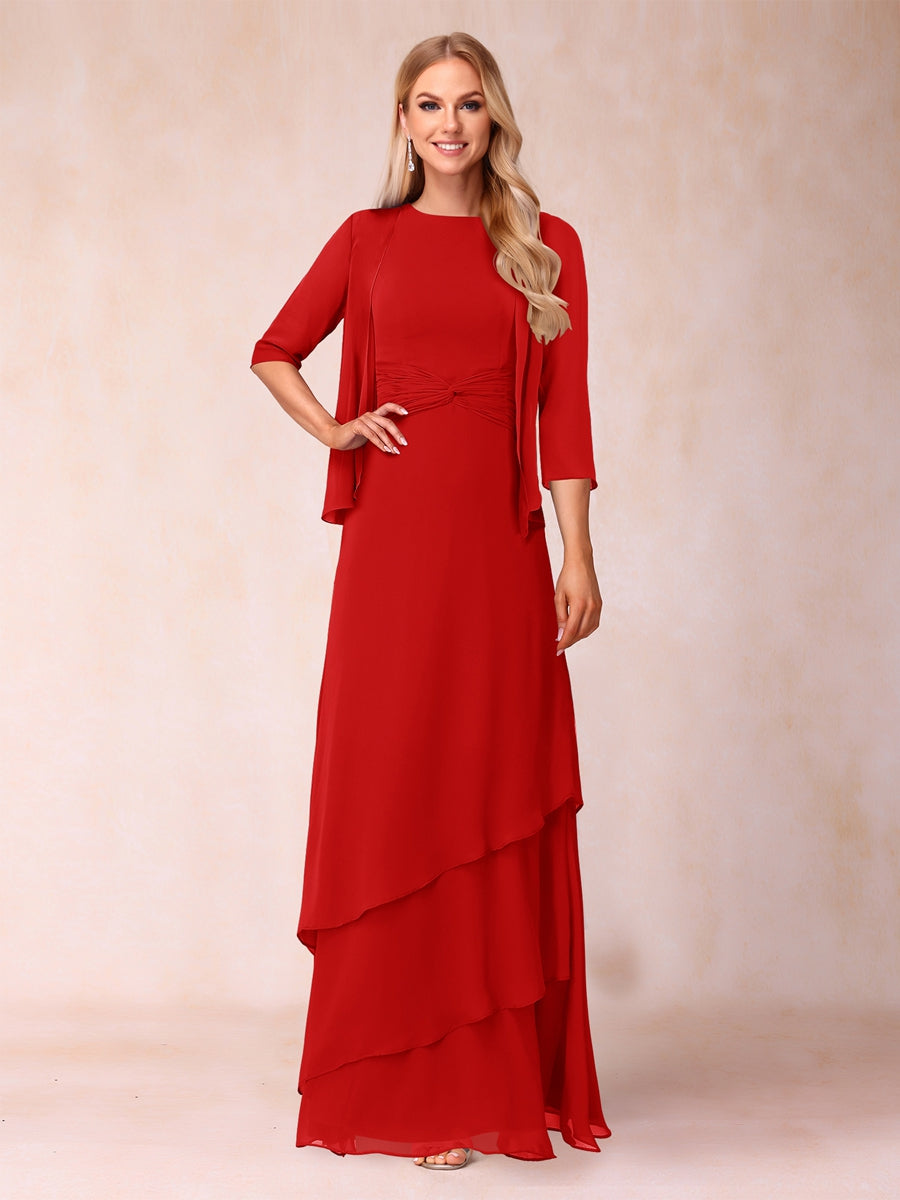 Cressida Fern Red front view mother of the bride dress
