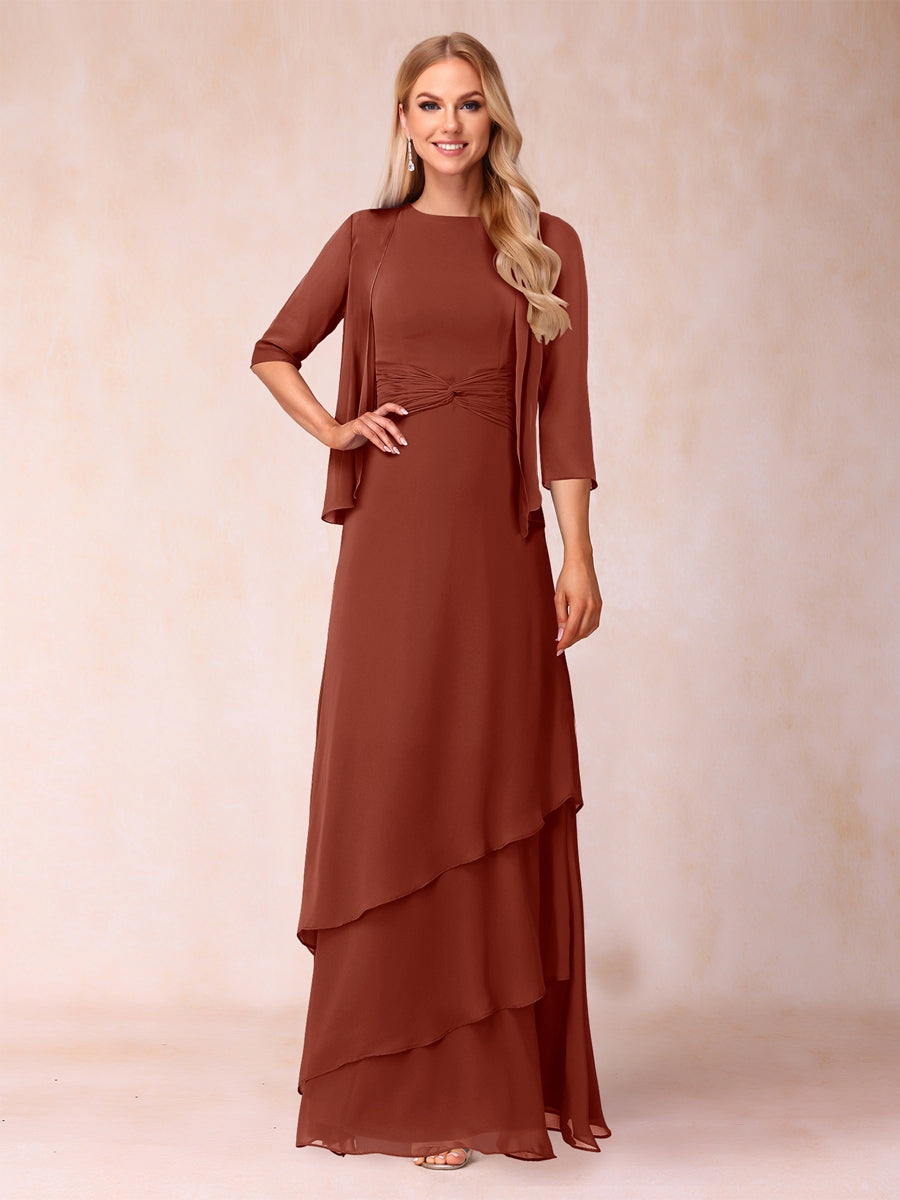 Cressida Fern Rust front view mother of the bride dress