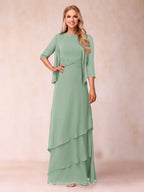 Cressida Fern Sage Green back view mother of the bride dress