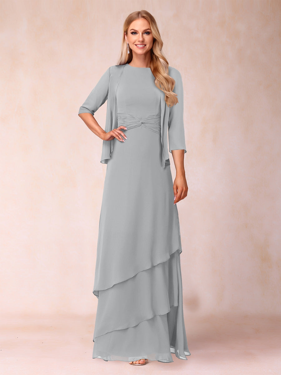 Cressida Fern Silver front view mother of the bride dress