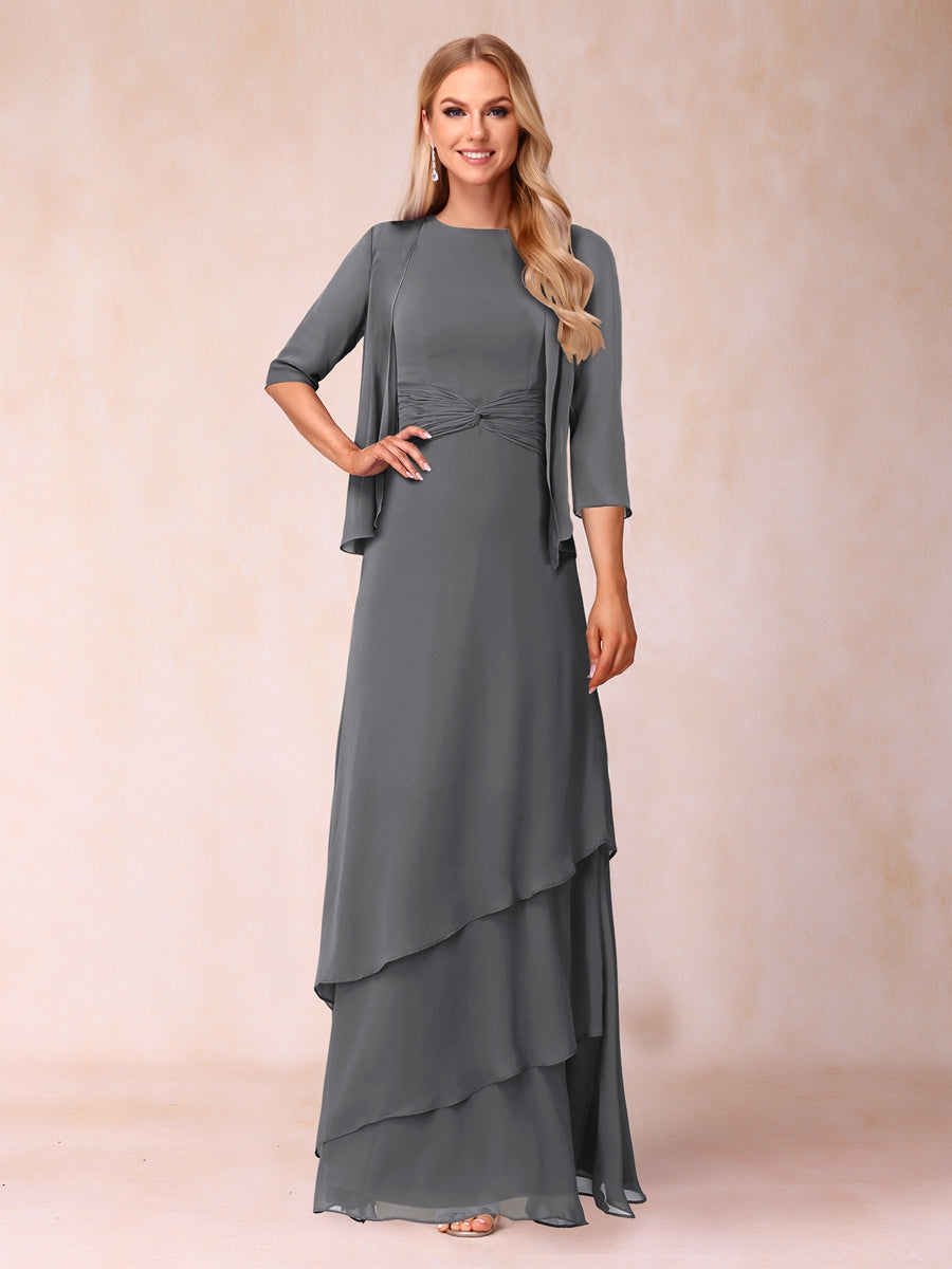 Cressida Fern Steel Grey front view mother of the bride dress