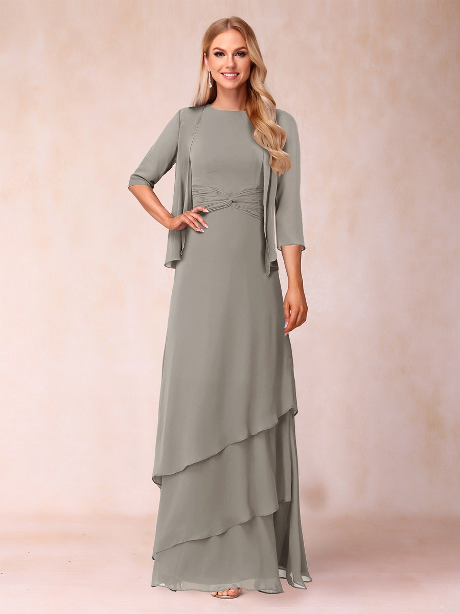 Cressida Fern Taupe front view mother of the bride dress