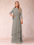 Cressida Fern Taupe front view mother of the bride dress