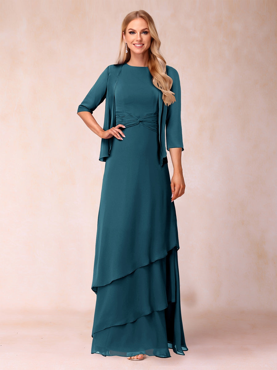 Cressida Fern Teal front view mother of the bride dress