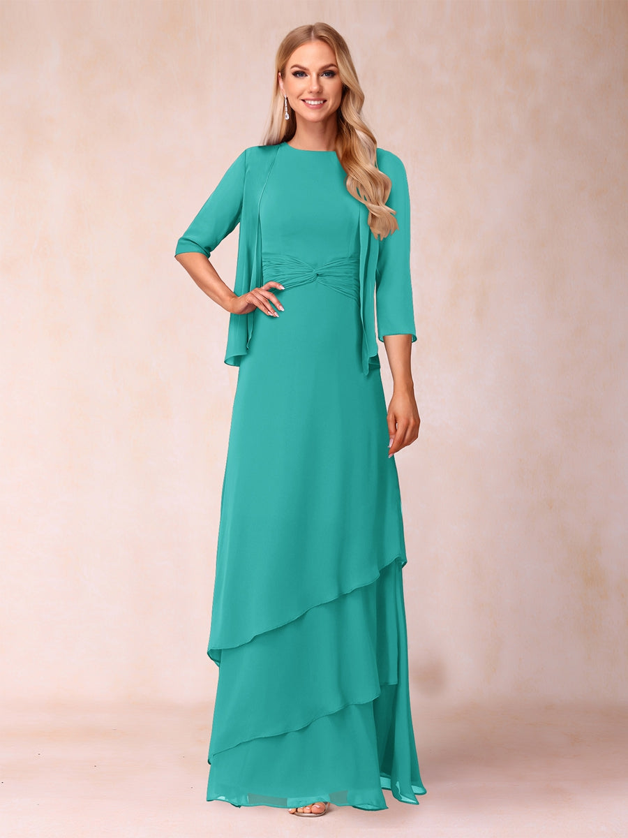 Cressida Fern Turquoise front view mother of the bride dress