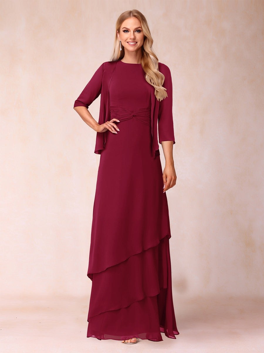 Cressida Fern Burgundy back view mother of the bride dress