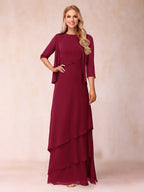 Cressida Fern Burgundy back view mother of the bride dress