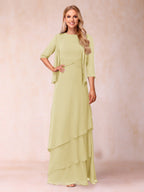 Cressida Fern Yellow front view mother of the bride dress