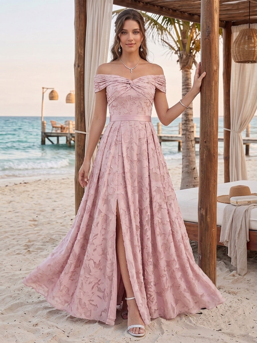 Clarisse Dusty Rose front view bridesmaid dress
