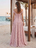 Clarisse Dusty Rose back view bridesmaid dress