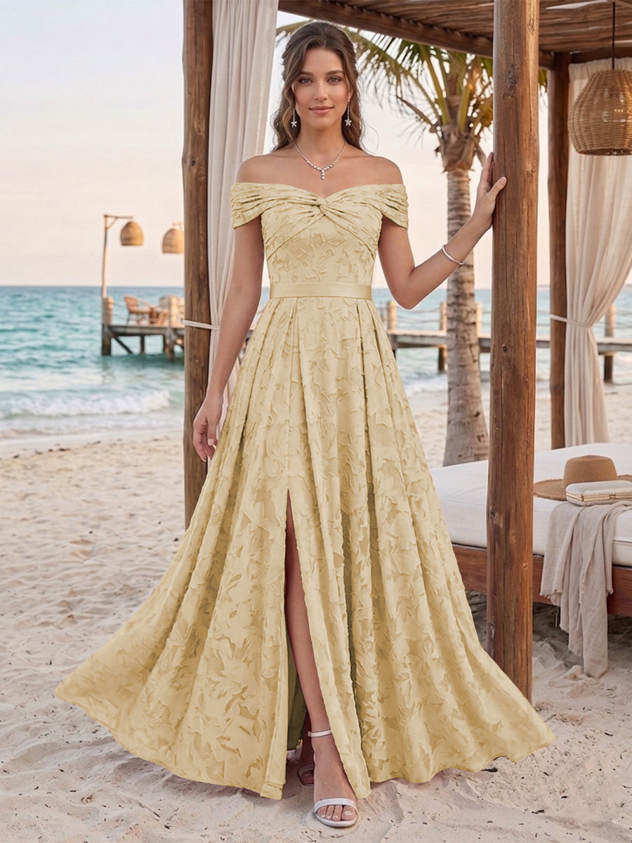 Clarisse Champagne back view bridesmaid dress