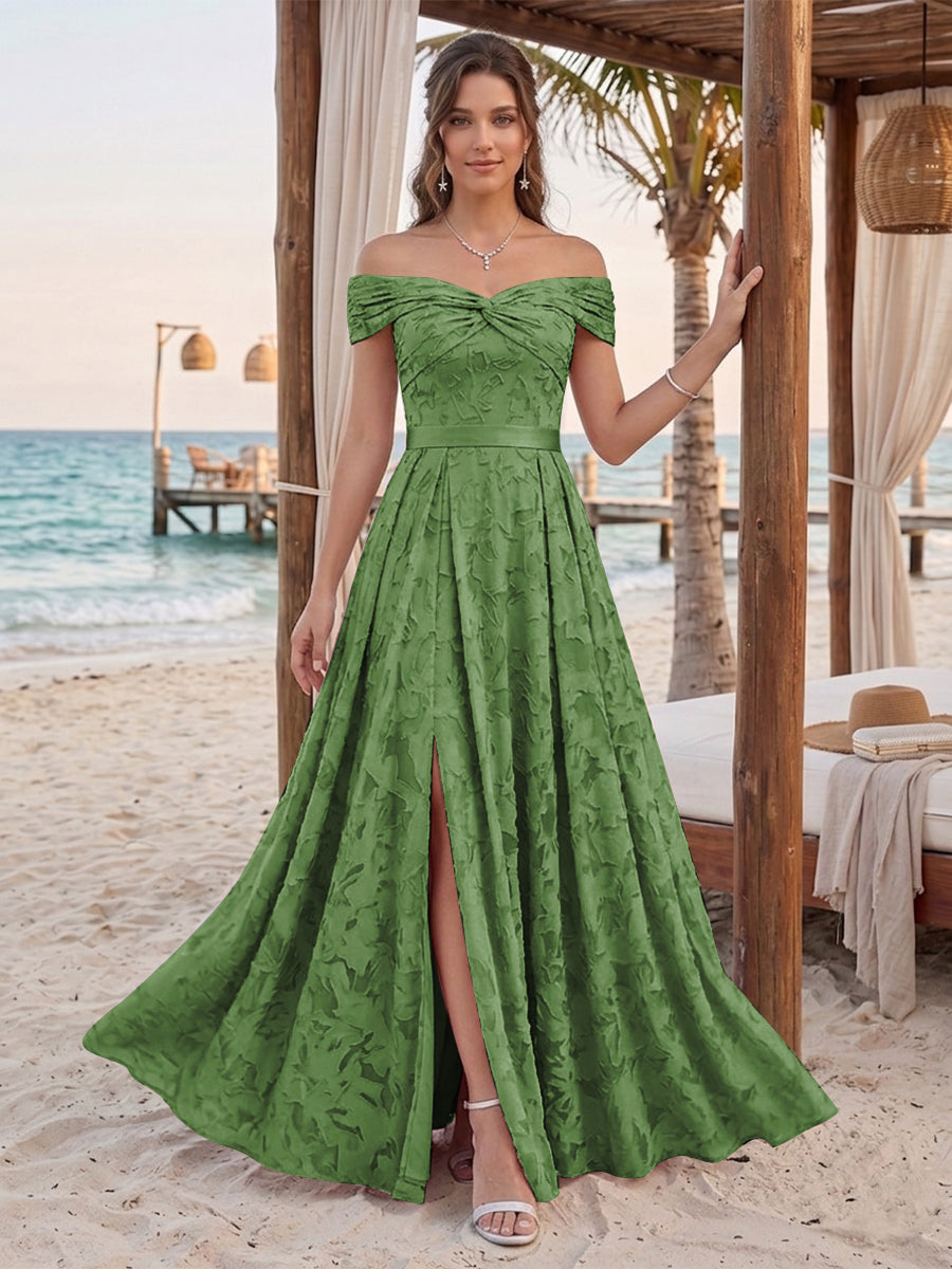 Clarisse Eucalyptus front view bridesmaid dress