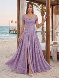 Clarisse Lilac front view bridesmaid dress