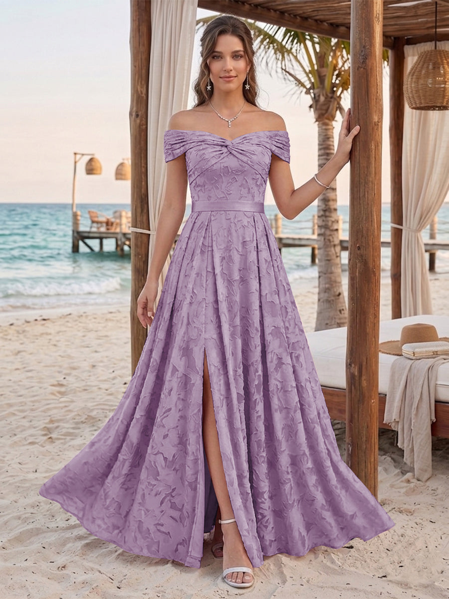 Clarisse Lilac front view bridesmaid dress