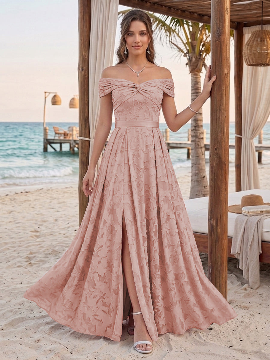 Clarisse Mauve front view bridesmaid dress