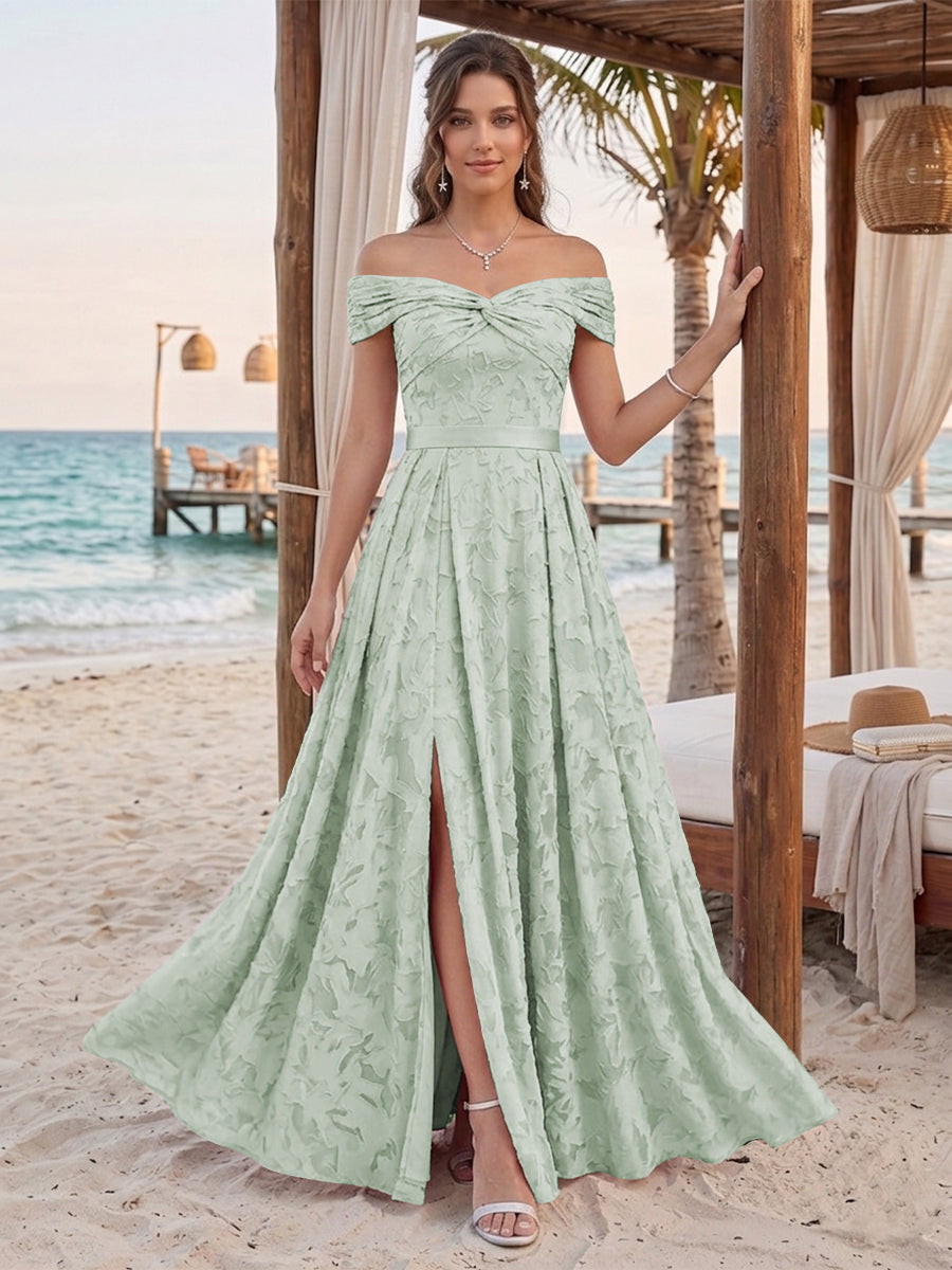 Clarisse Sage Green front view bridesmaid dress
