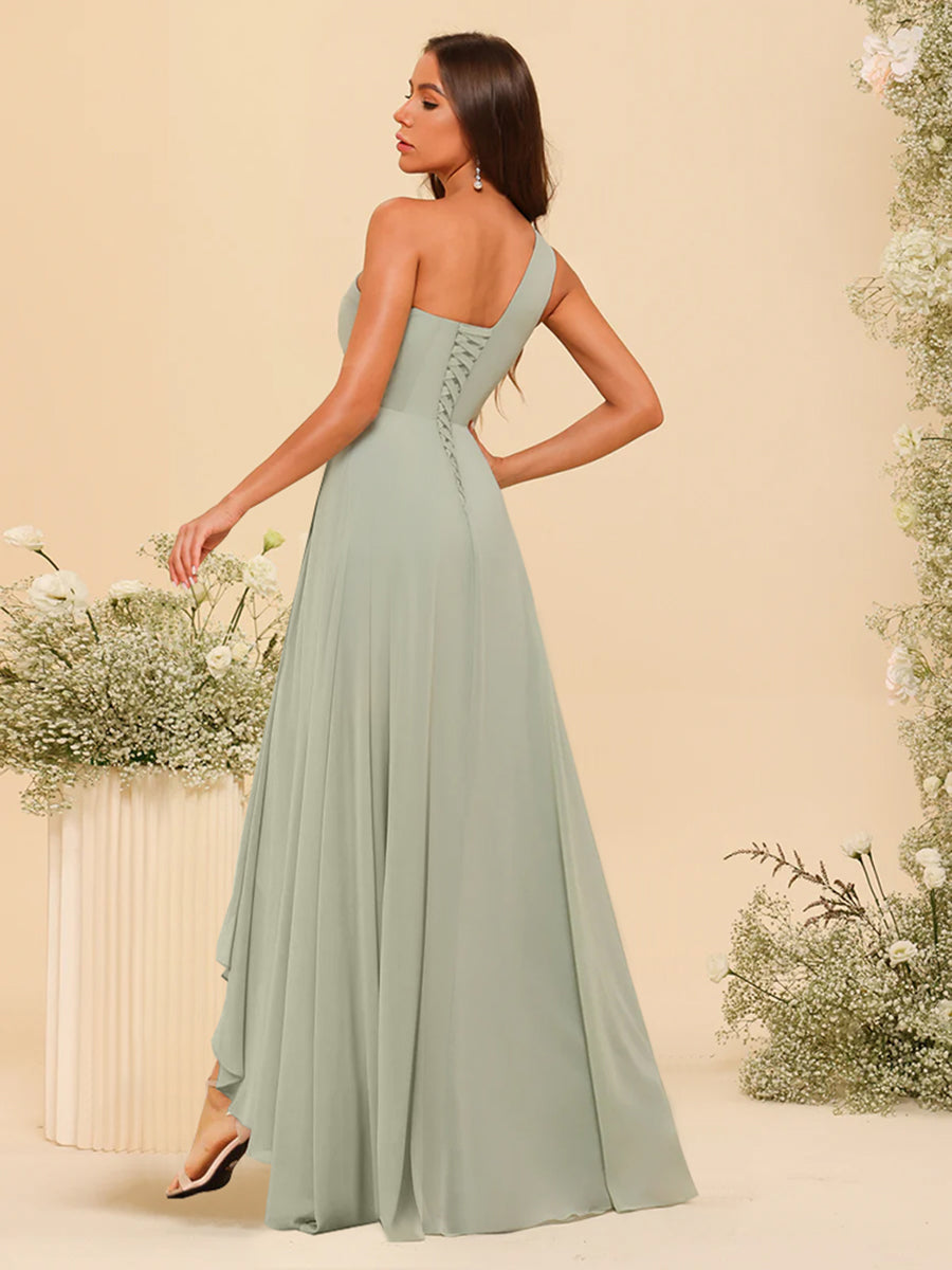 Valentina Sage Green back view bridesmaid dress