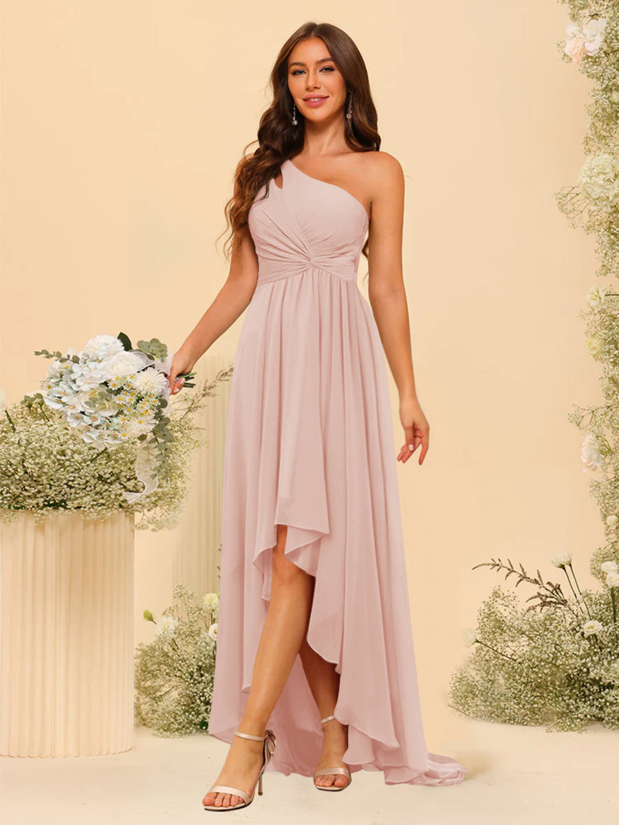 Valentina Blush front view bridesmaid dress