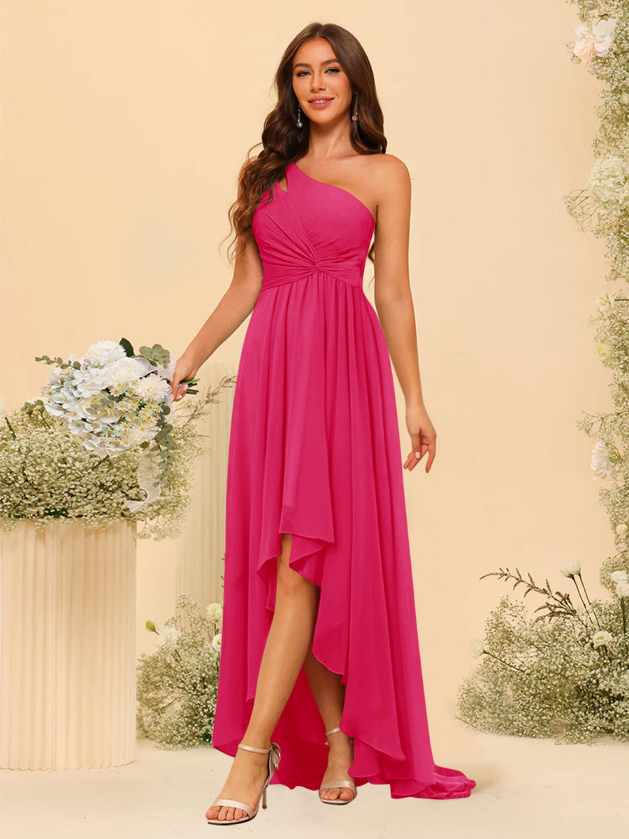 Valentina Fuchsia back view bridesmaid dress