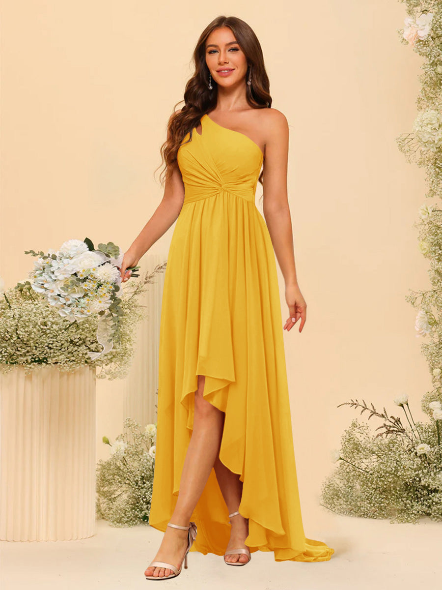 Valentina Gold back view bridesmaid dress