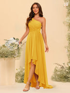 Valentina Gold back view bridesmaid dress