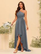 Valentina Grey front view bridesmaid dress