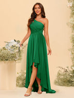 Valentina Forest Green front view bridesmaid dress