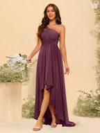 Valentina Plum front view bridesmaid dress