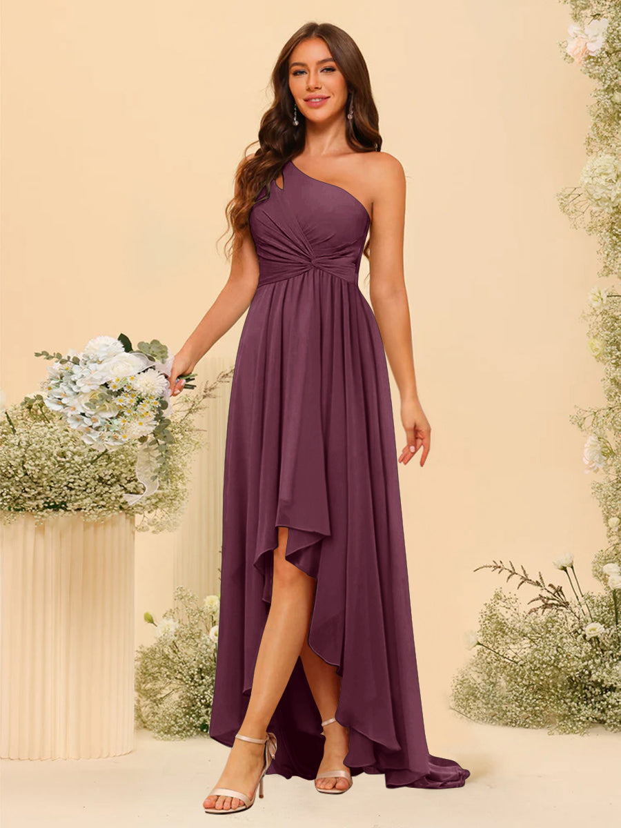 Valentina Plum front view bridesmaid dress
