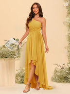 Valentina Gold front view bridesmaid dress